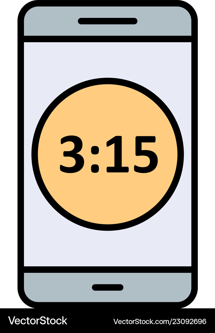 Time display mobile application icon Vector Image