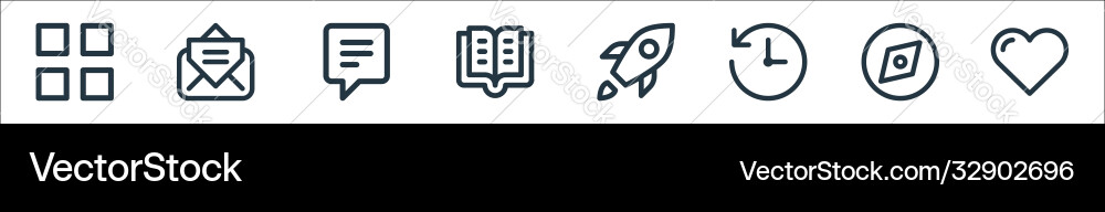 User interface line icons linear set quality User interface line icons linear set quality vector image