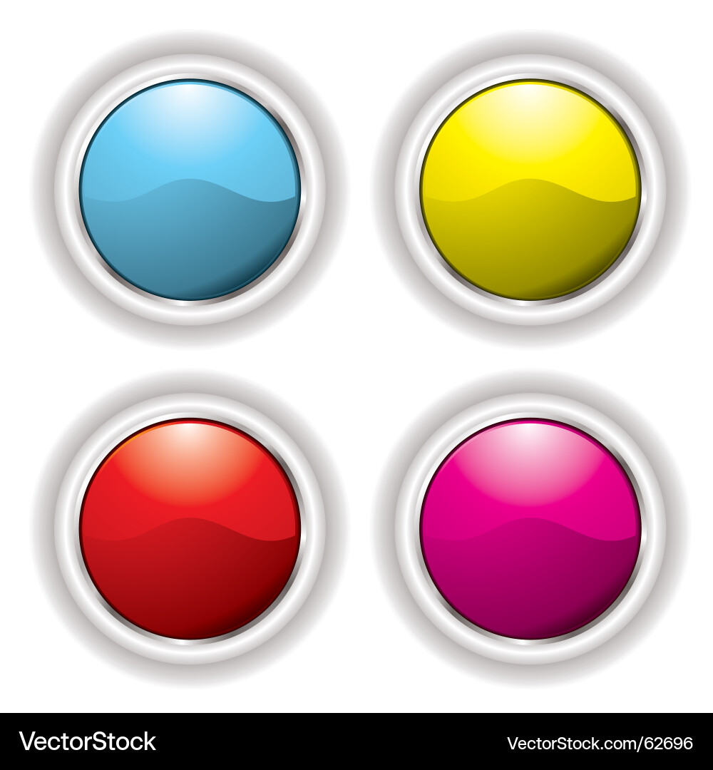 White bevel button Vector Image