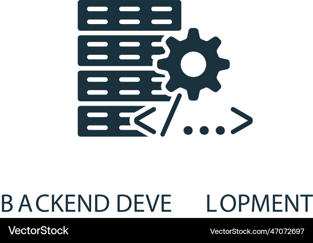 Backend development icon monochrome simple sign Backend development icon monochrome simple sign vector image