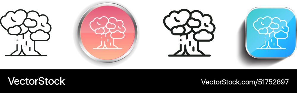 Baobab icon thin linear regular and button style Baobab icon thin linear regular and button style vector image