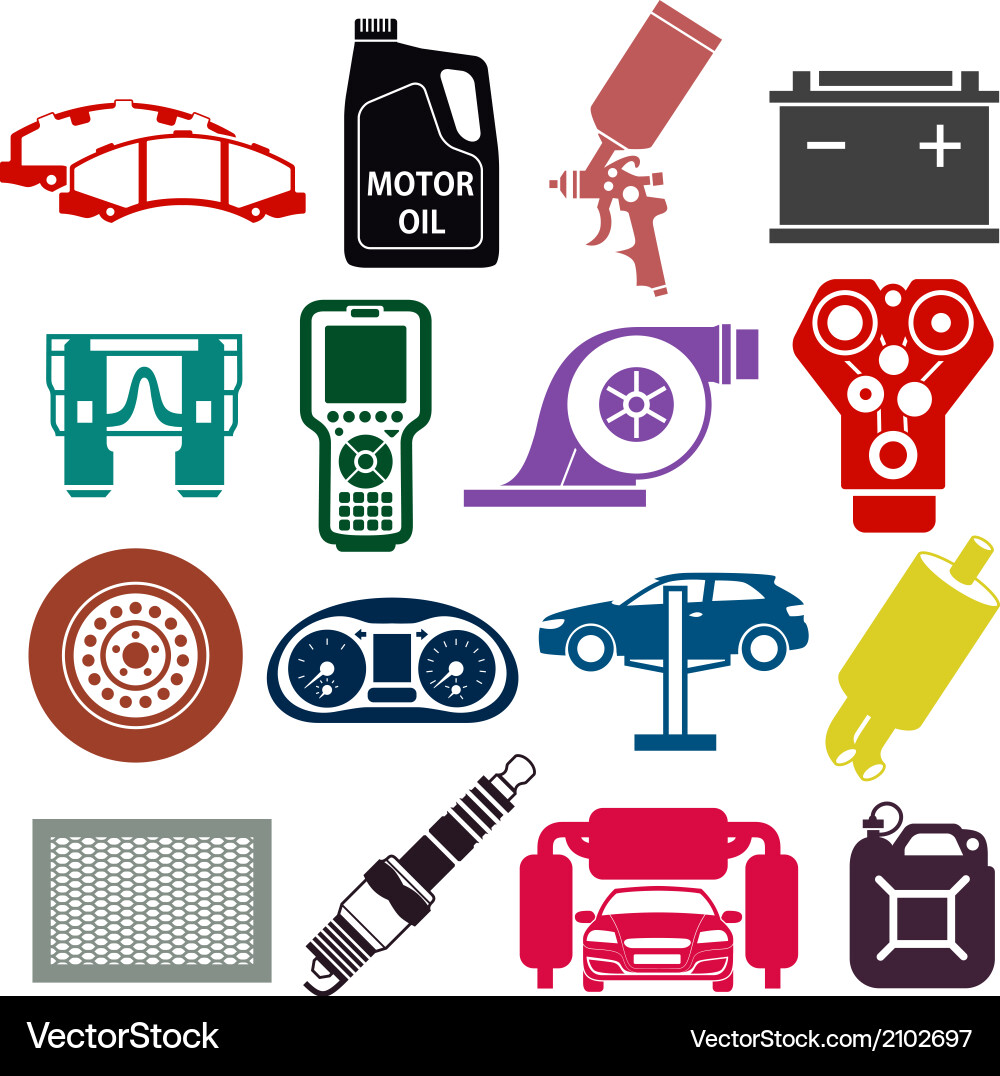 Car Repair Service Icons Vector Image