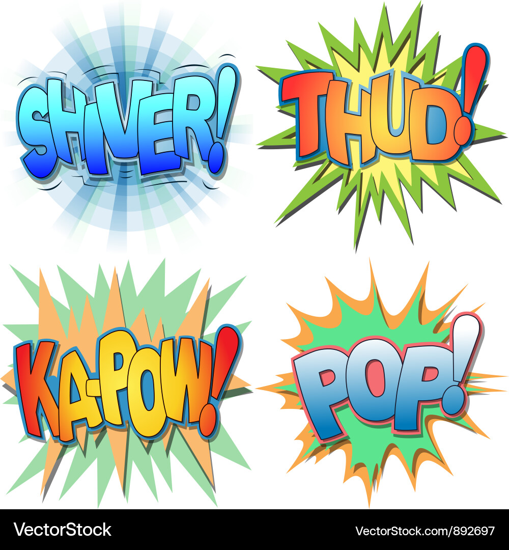 Comic Exclamations & Action Words vector image