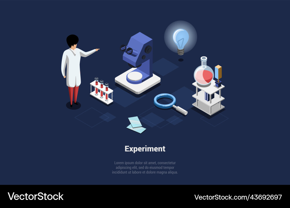 Concept of science and laboratory experiment Concept of science and laboratory experiment vector image