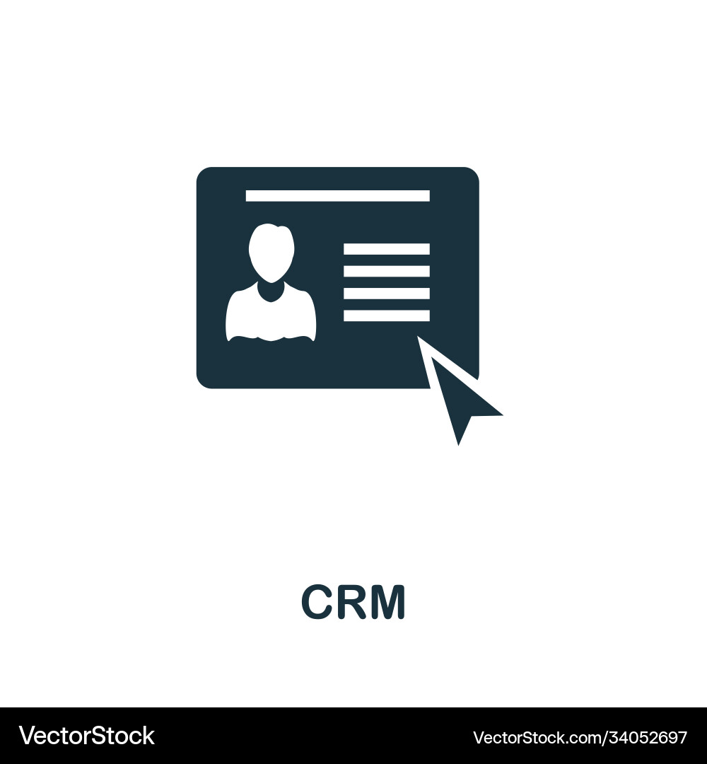 Crm icon simple element from business Crm icon simple element from business vector image