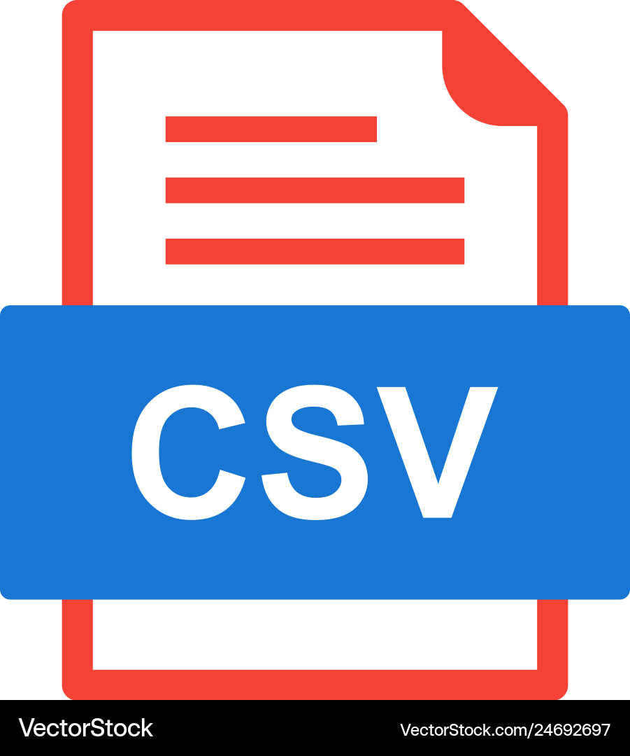 Csv file document icon vector image