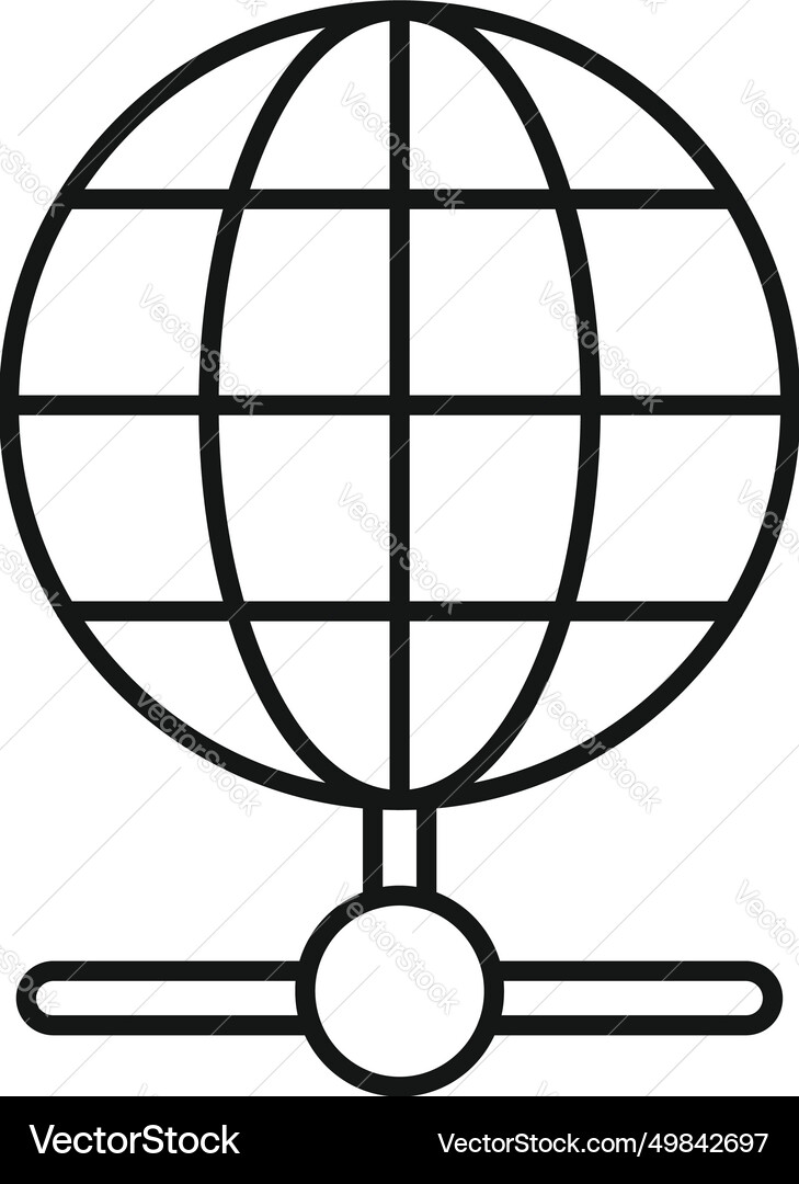 Digital data global connection icon outline Vector Image