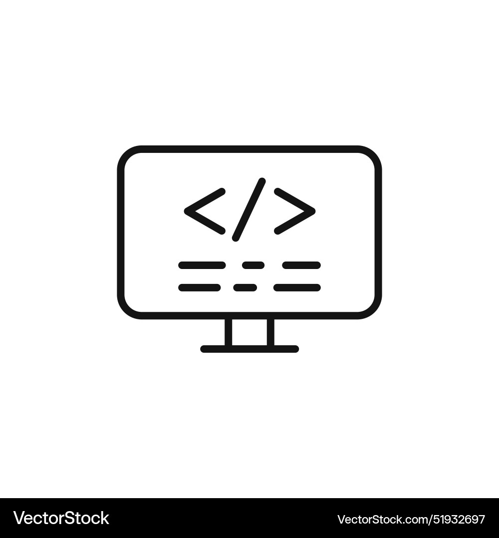 Display code icon for coding tutorials vector image