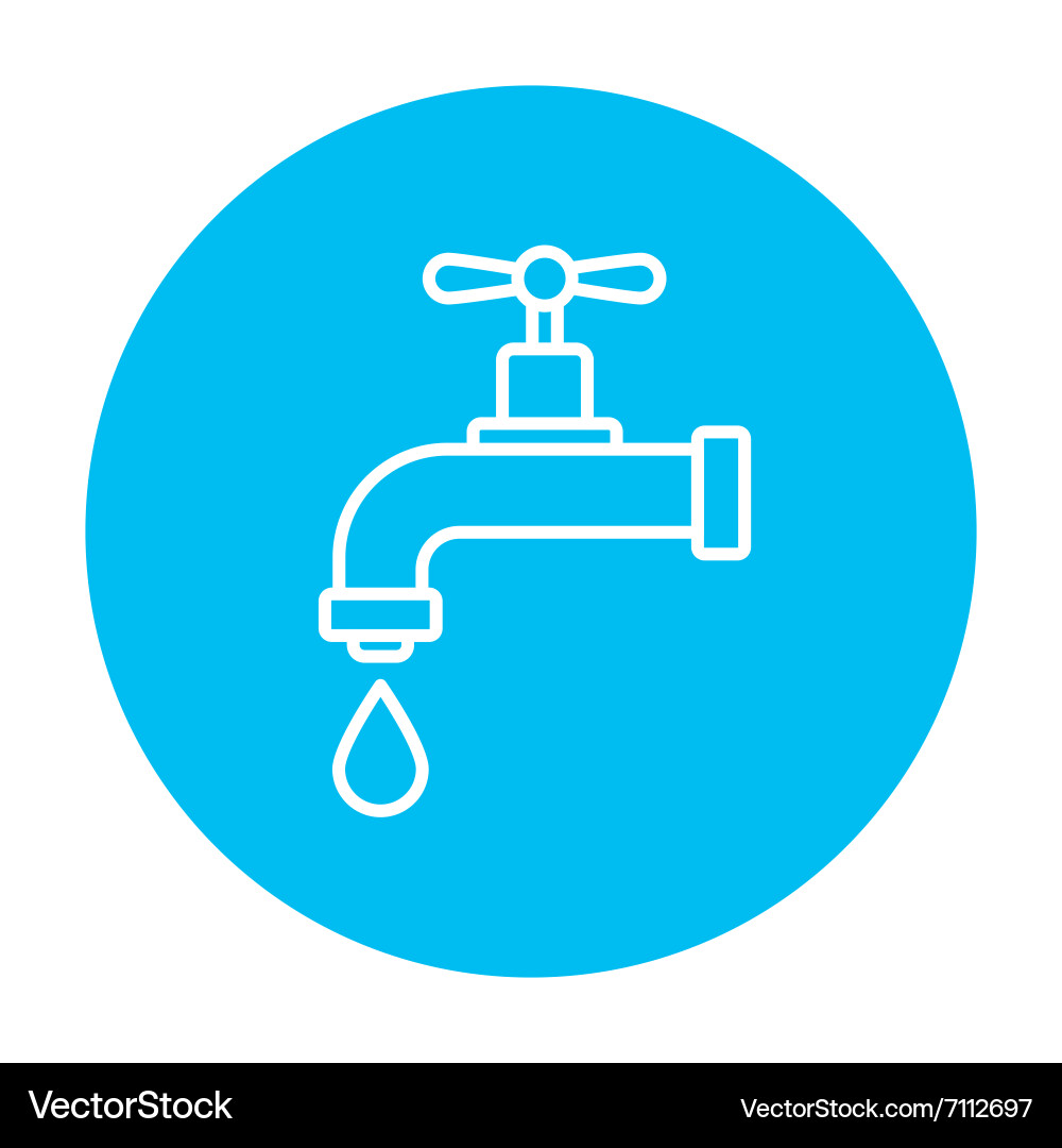 Dripping tap with drop line icon Vector Image