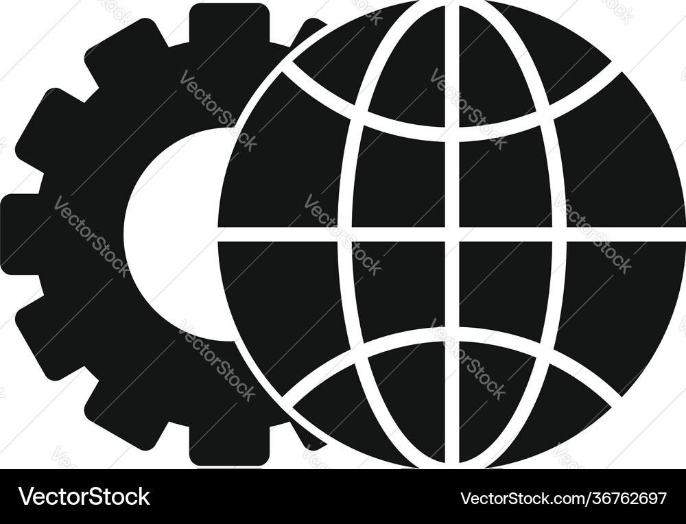 Global restructuring icon simple style Global restructuring icon simple style Vector Image