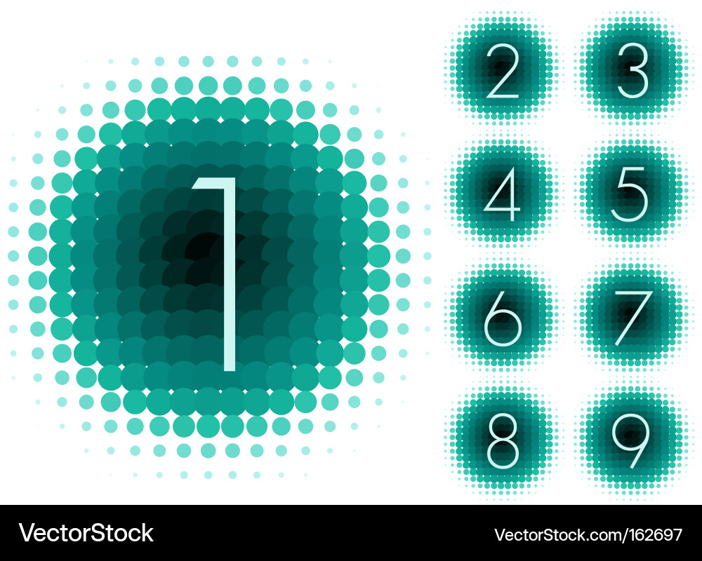 Halftone Number Print vector image