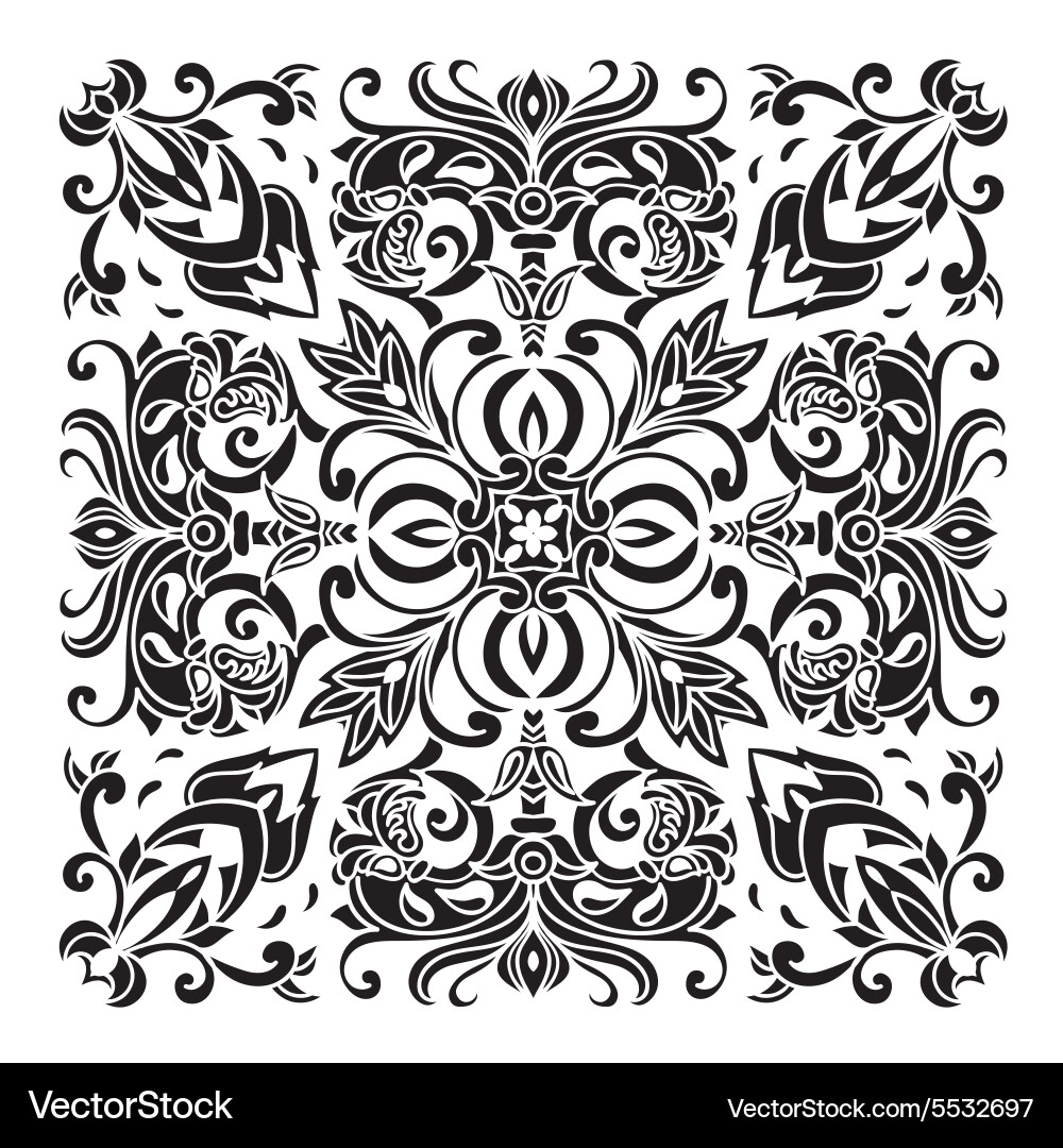 Hand drawing decorative tile pattern italian Vector Image