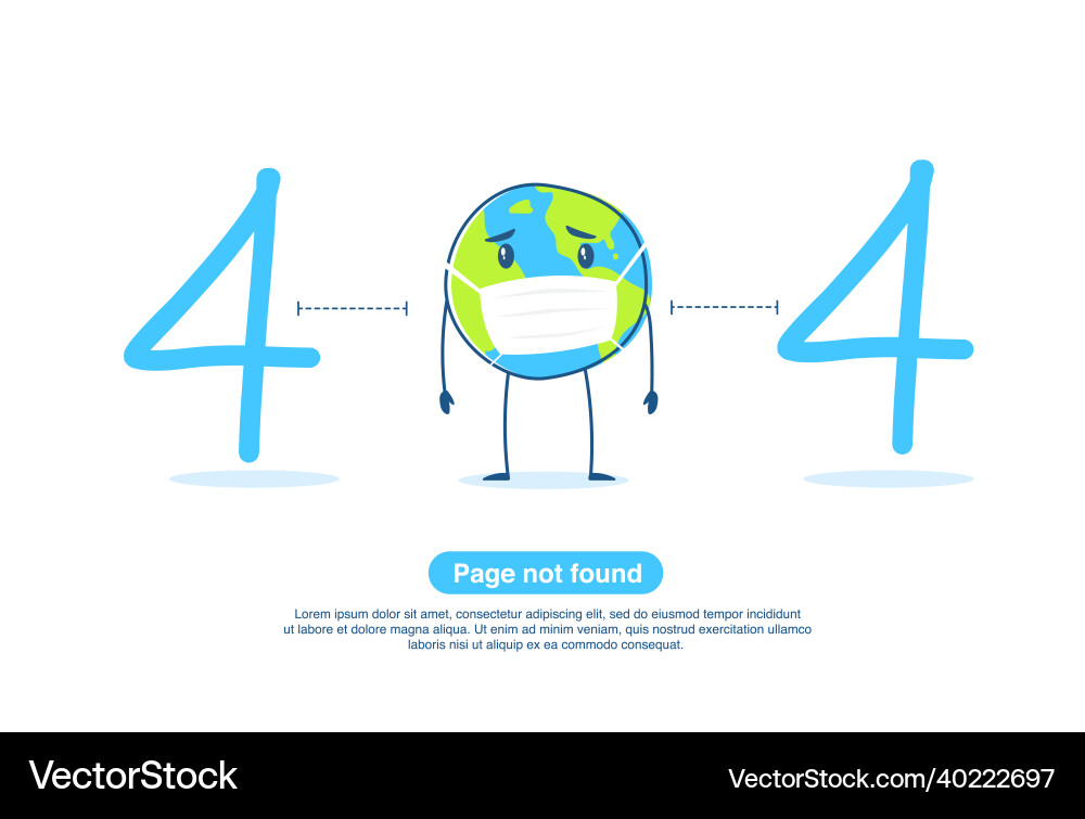 Internet network warning 404 error page or file Vector Image