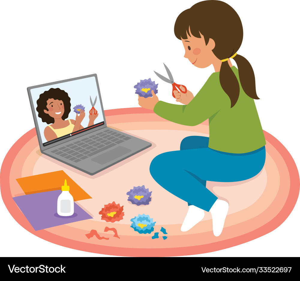 Making crafts with video tutorial Making crafts with video tutorial vector image