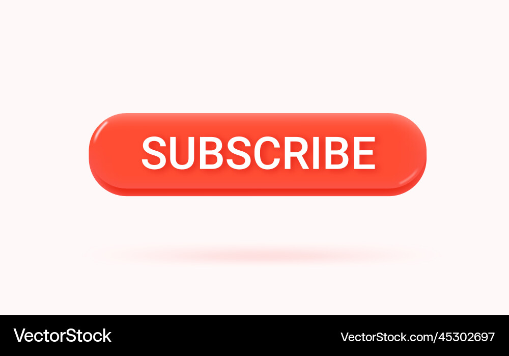 Modern Subscription Button - 3D Render vector image
