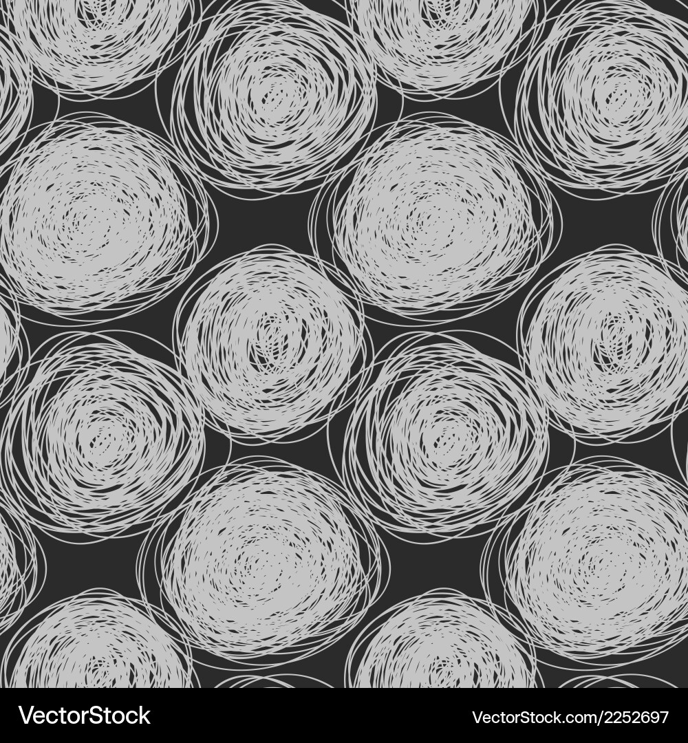 Monochrome Scribble Pattern Vector Image