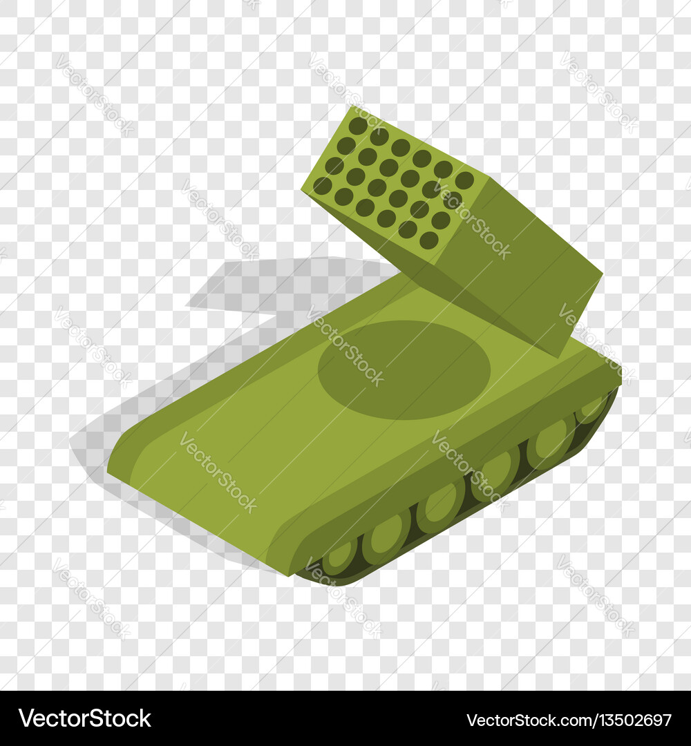 Multiple launch rocket system isometric icon Multiple launch rocket system isometric icon vector image