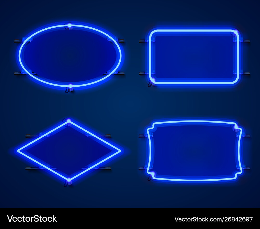 Neon frame set collection template design element vector image