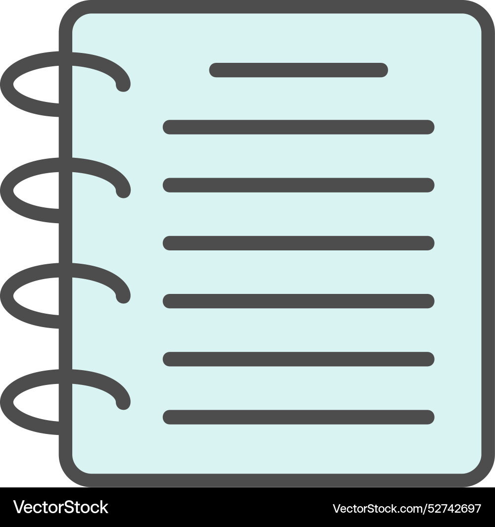 Notepad line filled icon design vector image