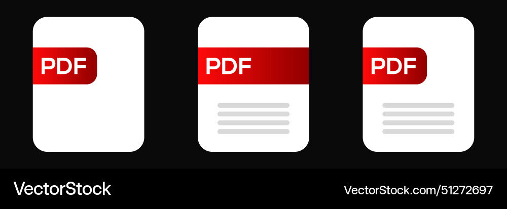 Pdf file document icon text vector image