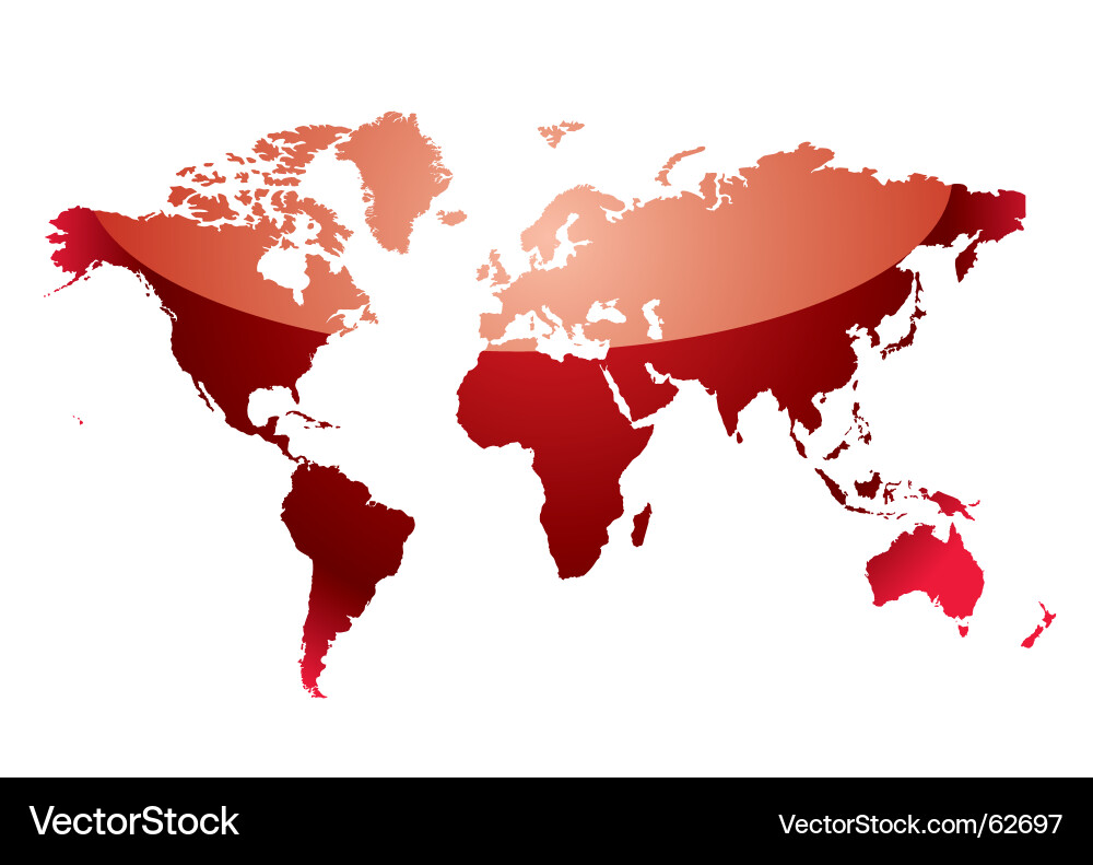 Red Reflection World Map vector image