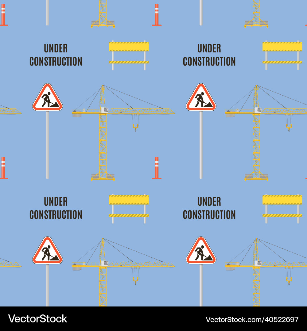 Seamless pattern with various construction Seamless pattern with various construction Vector Image