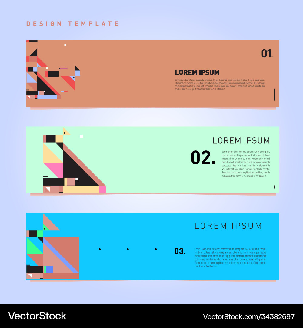 Set abstract banner web design template retro Vector Image