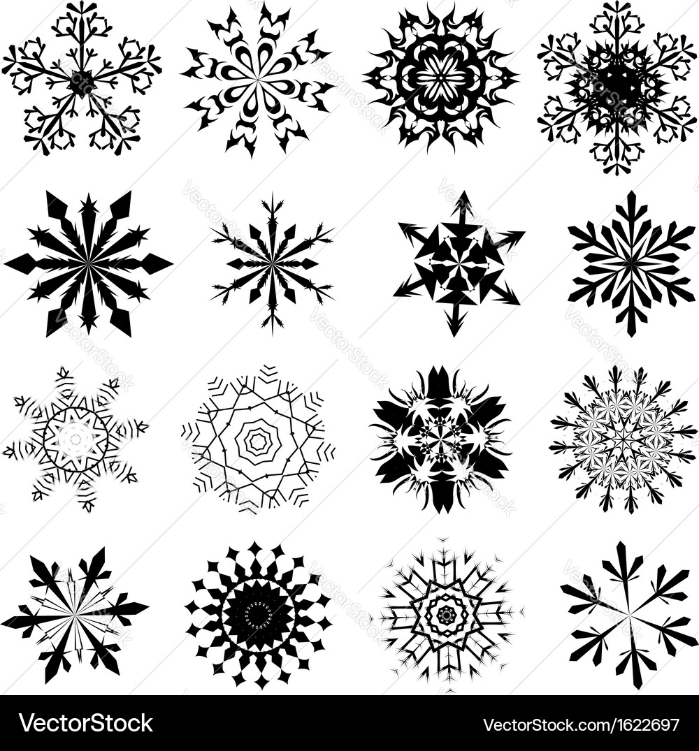 Snowflake set vector image