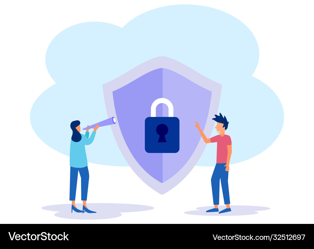 Soft concept protecting computer data for web Soft concept protecting computer data for web vector image