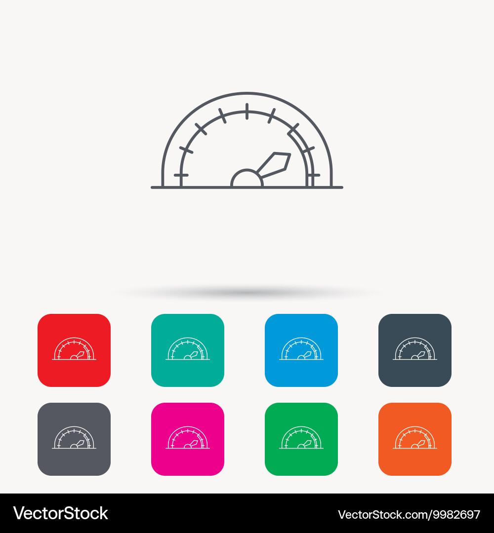 Speedometer icon speed tachometer with arrow vector image