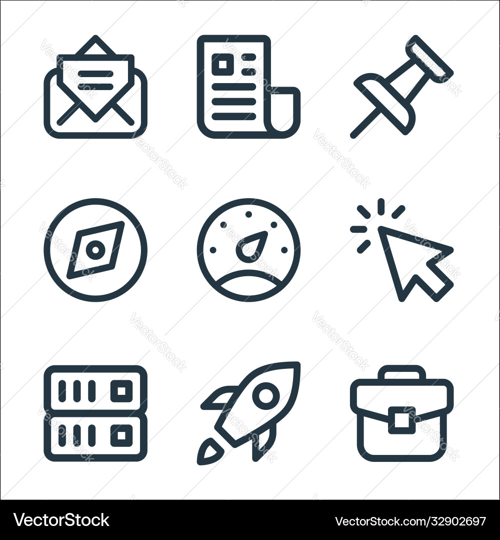 User interface line icons linear set quality User interface line icons linear set quality vector image