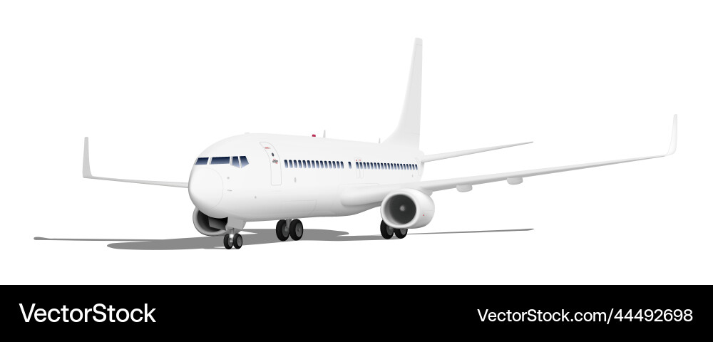 3d clear passanger plane isolated on white 3d clear passanger plane isolated on white vector image