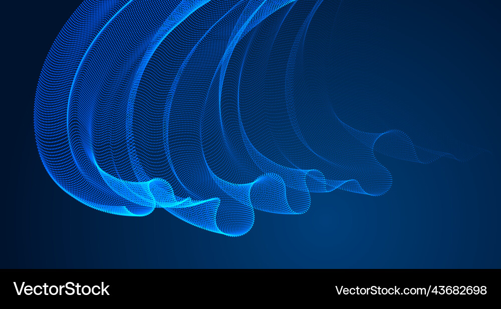3d magic particles mesh array over dark sound 3d magic particles mesh array over dark sound vector image