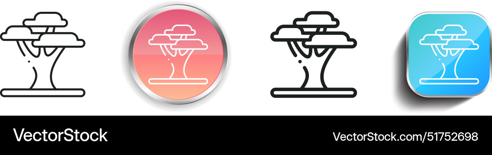 Baobab icon thin linear regular and button style vector image