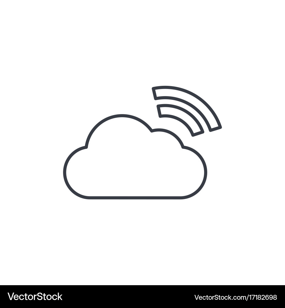 Cloud Database Icon - Thin Line vector image