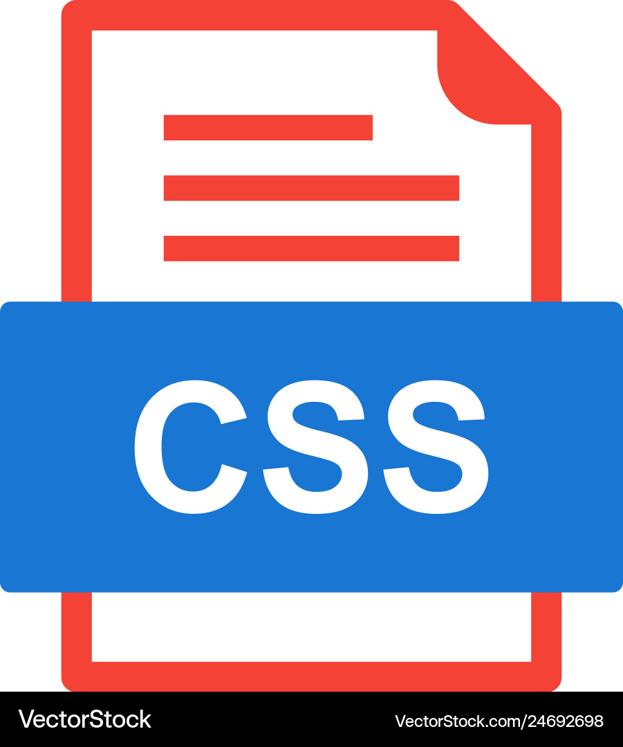 Css file document icon vector image