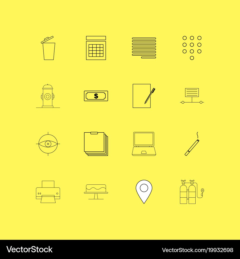 Essential linear icon set simple outline icons vector image