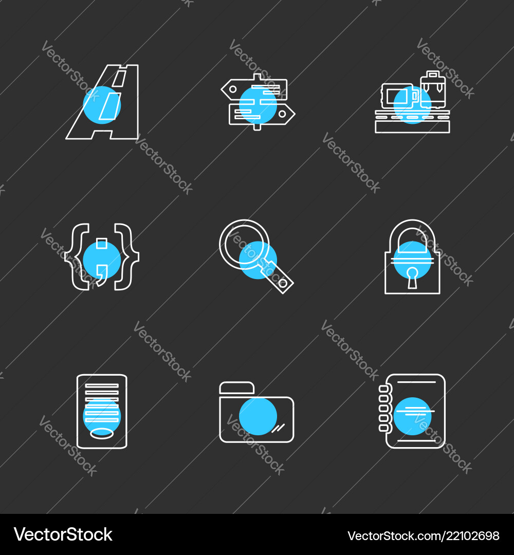Folder files directory search code eps icons vector image