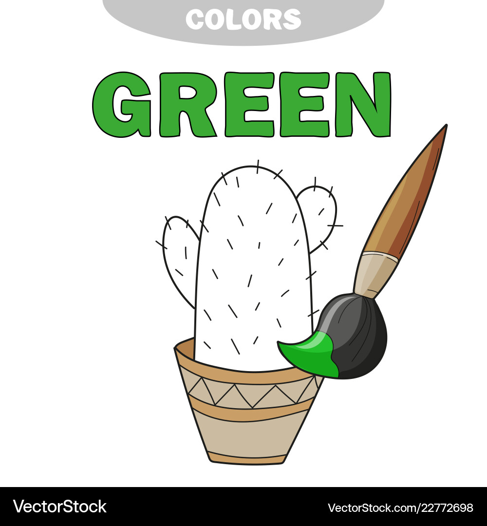Green learn the color of primary Vector Image