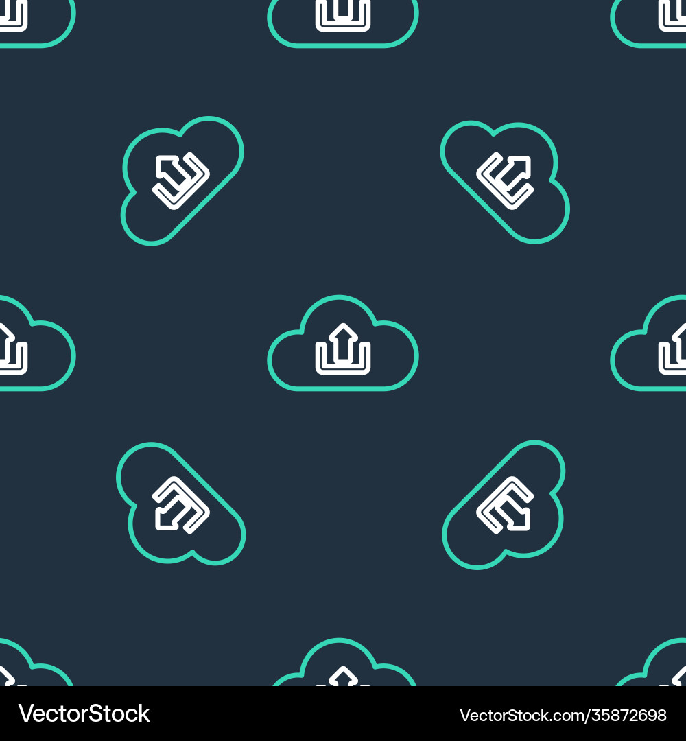 Line cloud upload icon isolated seamless pattern Line cloud upload icon isolated seamless pattern vector image