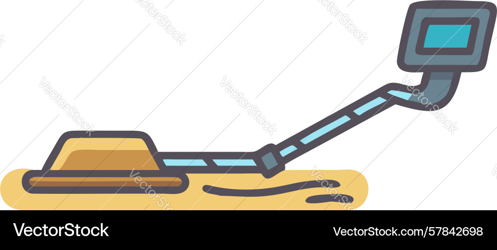 Metal detector scan security and exploration tool Vector Image