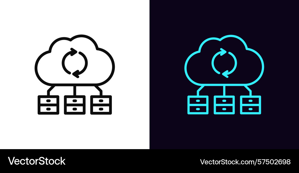 Outline cloud server icon with editable stroke Outline cloud server icon with editable stroke vector image