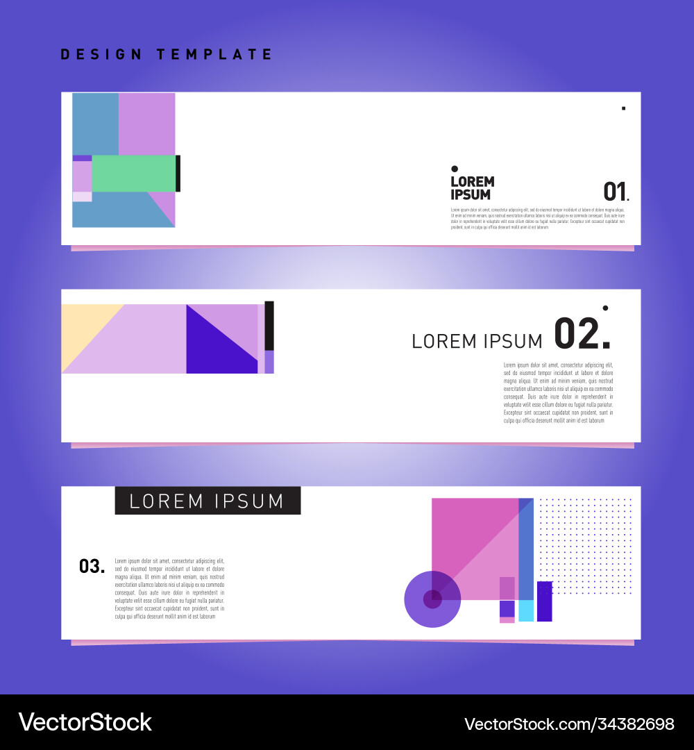 Set abstract banner web design template retro Set abstract banner web design template retro Vector Image