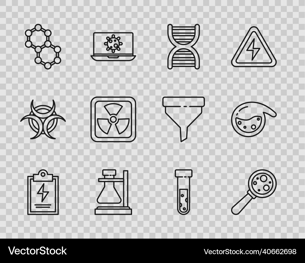 Set line laboratory clipboard with checklist vector image