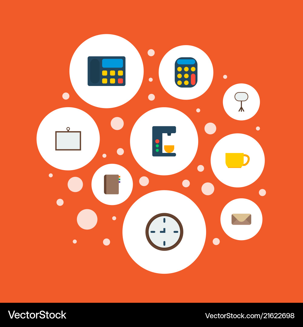 Set workspace icons flat style symbols Set workspace icons flat style symbols vector image