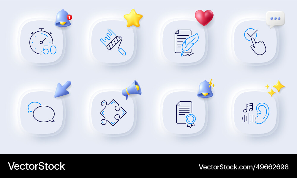 Strategy timer and messenger line icons for web Strategy timer and messenger line icons for web vector image