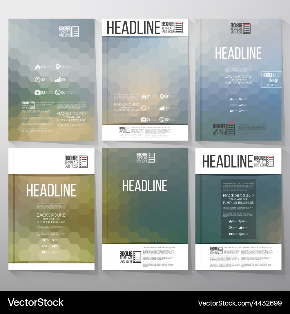 Abstract blurred hexagonal backgrounds brochure Vector Image
