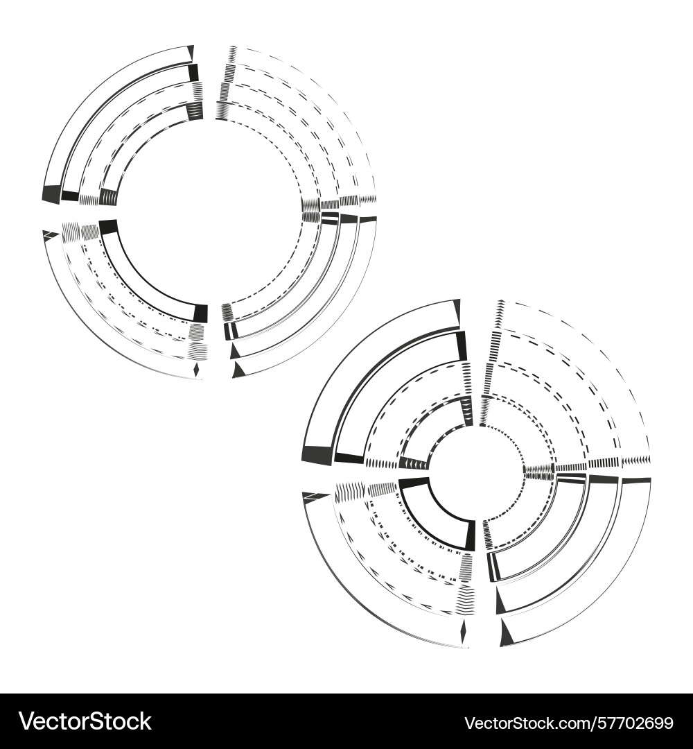 Abstract circle elements segmented ring shapes Abstract circle elements segmented ring shapes vector image