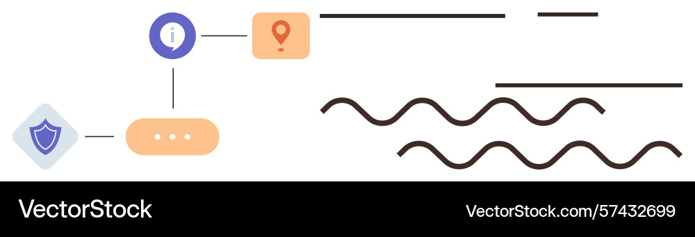 Abstract workflow diagram with icons representing vector image