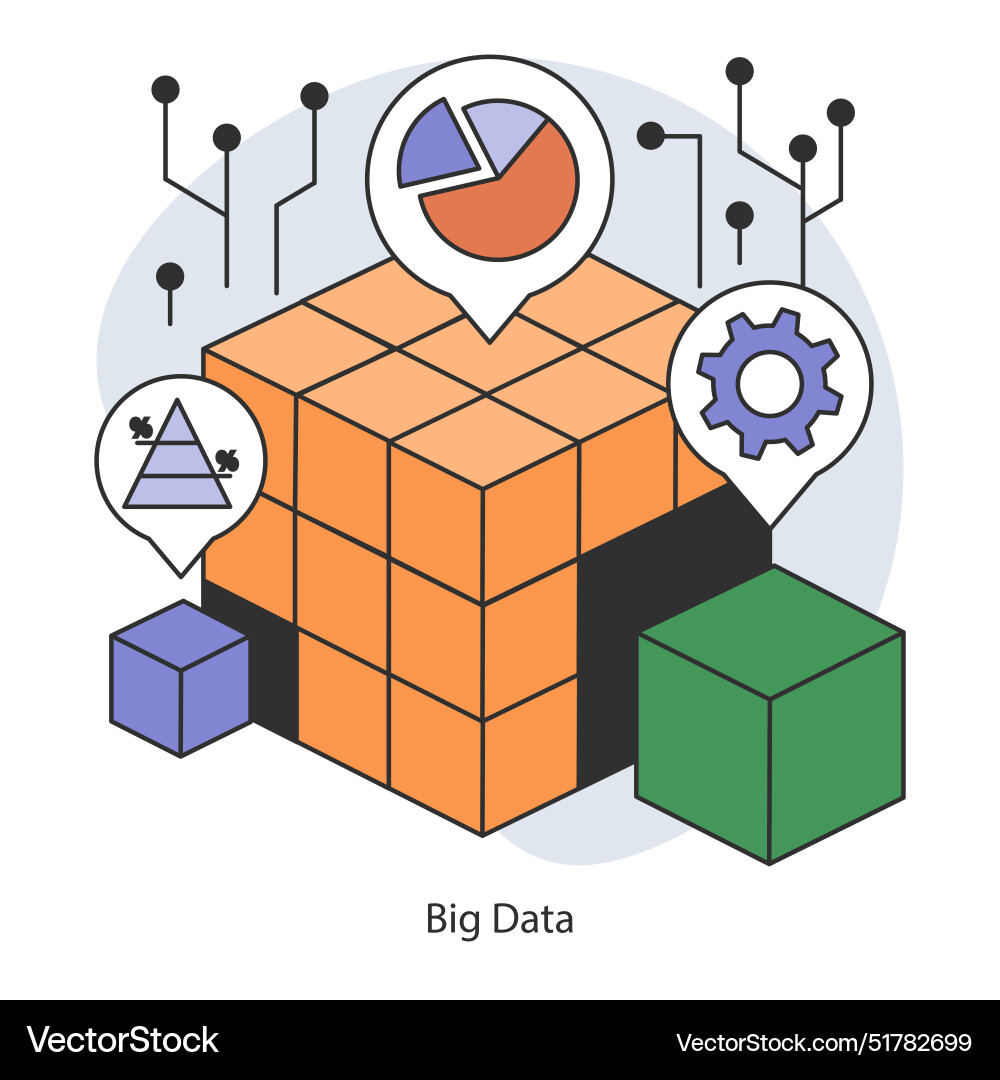 Big data datasets with advanced analytics vector image